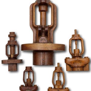 アンティーク ジェンキンス・ブラザーズ鋳造所製 工業用木製バルブ型 5個セット