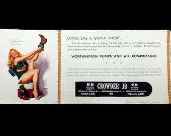 17 Vintage Earl Moran Pin Up Advertising Blotters Crowder Jr Co Industrial Promo Lot
