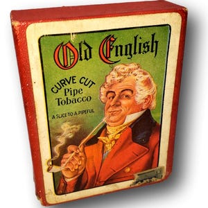 Vintage Old English Curve Cut Pipe Tabak Reclamespeelkaarten – compleet kaartspel met doos