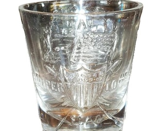 Authentic Civil War Union Forever Flint Glass Tumbler Bumper to the Flag