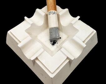 Vintage Pop Art STOP Cigarette Ashtray Japan Ceramic Sculptural Tobacciana