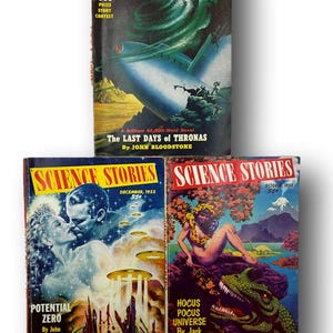 Vintage Science Stories Pulp Magazines Lot: 1953-54 Complete Set