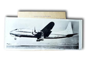 Foto stampa della Marina Militare statunitense del 1946, Lockheed Constitution / Foto di cronaca internazionale / Foglio con didascalia