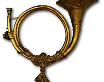 Vintage Brass Lamp Arm Cornucopia Form Shade Holder 1940s Lighting Part