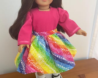 18-inch Doll Matching Set, Skirt and Shirt Outfit