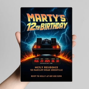 Back to the Future Invite | Marty McFly, Doc Brown, DeLorean Invite, Classic Movie Invite, 40th Birthday Invite, BTTF Invitation, 80s Movie