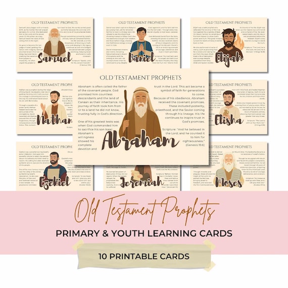 Old Testament Prophets Lesson Cards | Come Follow Me 2026 Primary & Youth Teaching Aids, LDS Scripture Study Cards, Family Home Evening