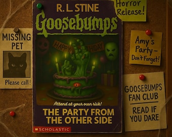 Goosebumps Birthday Invitation | Printable Horror Party Invite, Spooky 90s Book Cover, Editable Halloween Birthday Card, RL Stine, 2 Pages