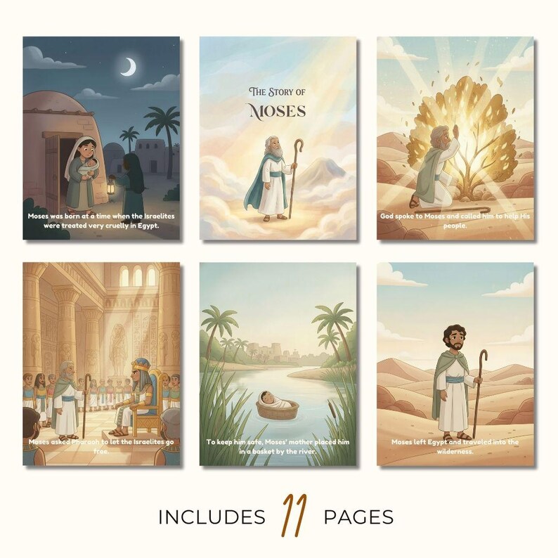 Moses Visual Evidence Moses Part 1 Flipchart for Kids | Bible Story Printable, LDS Come ...