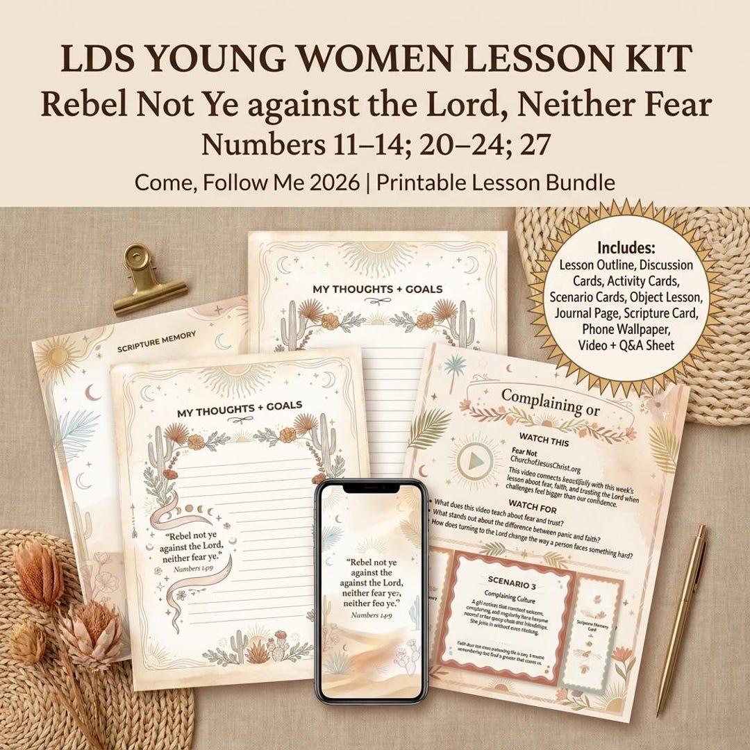 Numbers 11:14 LDS Young Women Lesson Kit Come Follow Me 2026 Old Testament | May 10 ...