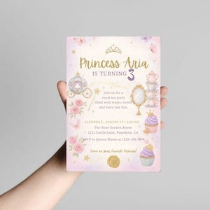 Princess Tea Party Birthday Invitation | Royal Party Invite, Enchanted Party Invitation, Once Upon a Time Invite, British Tea Party