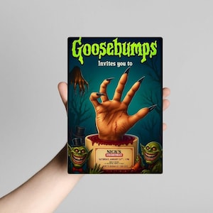 Goosebumps Birthday Invitation Sci-Fi Digital Kids Invite for Party Digital Printable | Evite | Birthday Party of no Return | RL Stine