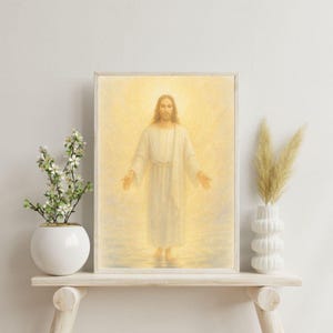 He Is Risen Watercolor Print, Resurrected Christ Easter Art, Printable Christian Wall Decor, Jesus Christ Art, Easter Sunday Painting