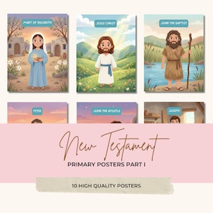 New Testament Bulletin Board Part 1 | Come Follow Me 2027 Primary Teaching Aid, Bible Study Cards, New Testament Character Cards, LDS Lesson