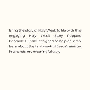 Holy Week Story Puppets Printable Bundle | Easter Bible Craft for Kids ...