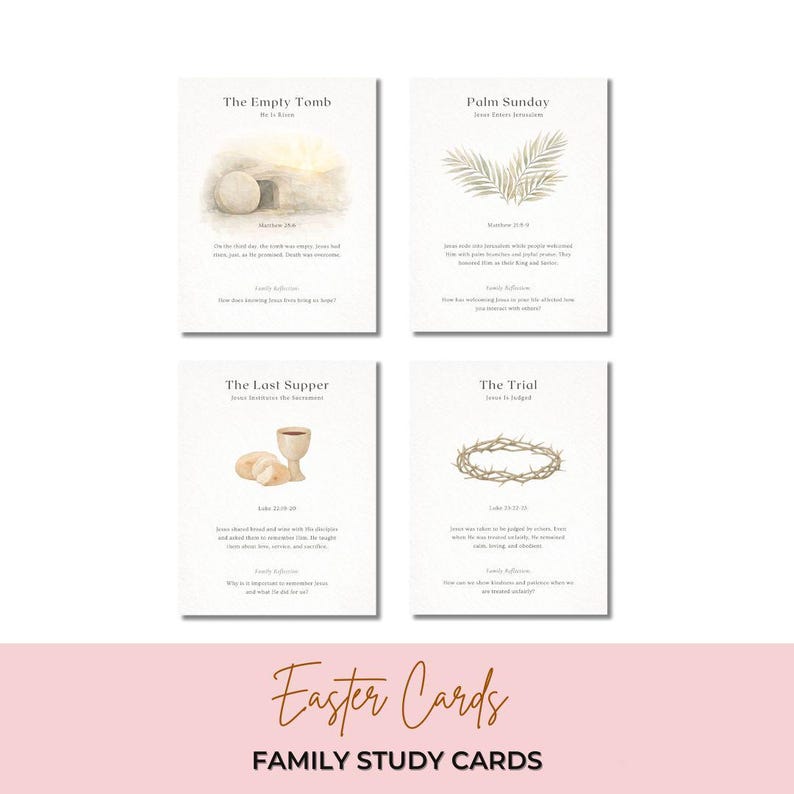 LDS Easter Holy Week Story Cards | Family Easter Study, Christian ...