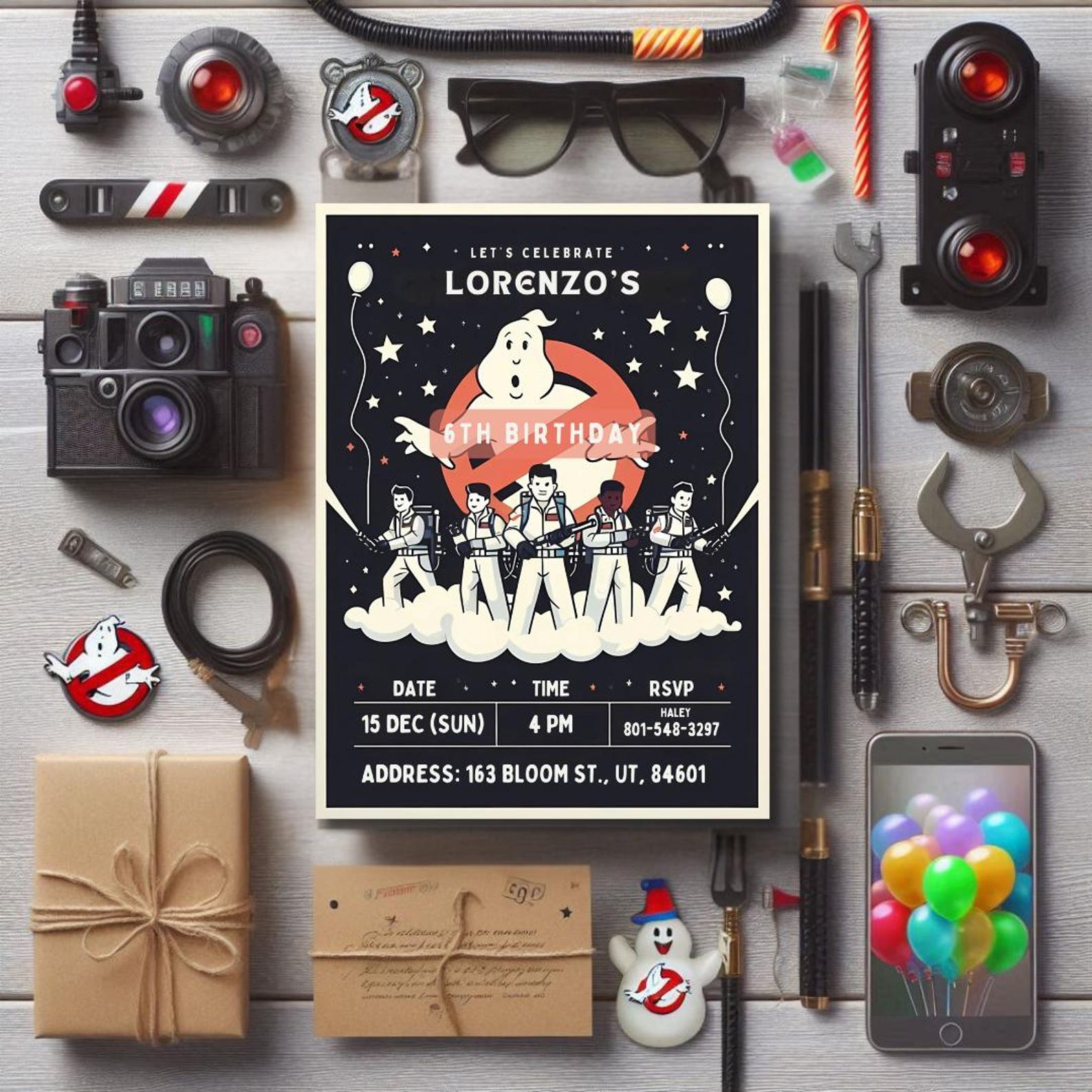 Ghostbusters Birthday Invitation (3 Options) Sci-fi Digital Kids Invite ...