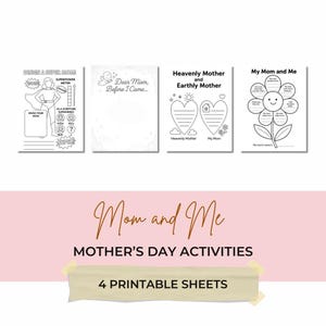Paquete de actividades para el Día de la Madre para niños, manualidades imprimibles, actividad para niños, tarjeta de cumpleaños para mamá, regalo para mamá, Primaria SUD