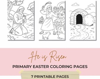 Holy Week Coloring Pages for Kids, LDS Easter Printables, Jesus Resurrection Activities, He is Risen
