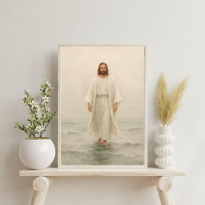 LDS Youth Theme 2025 | Jesus Walks on Water Painting, Look Unto Christ,  LDS Young Women Gift Christ on Water, LDS Missionary Gift