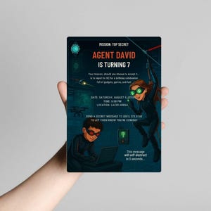 Spy Kids Birthday Invitation| Secret Agent Mission Party Invite, Spy Party Printable, Detective Invite, Spy Kids Invite