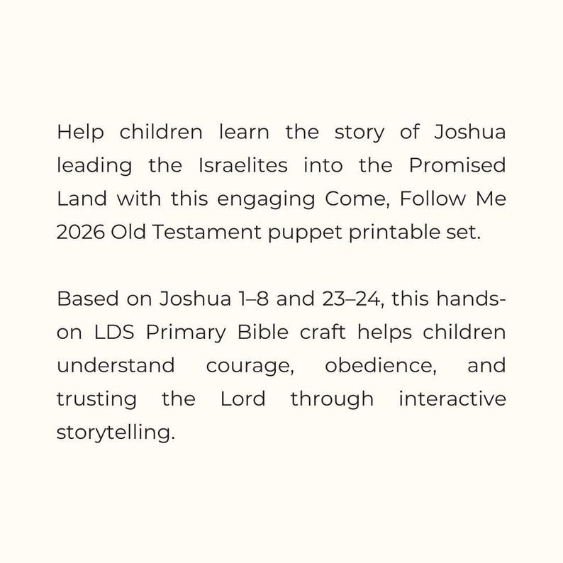 Come Follow Me 2026 Old Testament Joshua 1-8 |jericho Bible Story ...