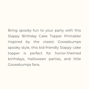 Slappy Birthday Cake Topper Printable | Goosebumps Inspired Party Decor ...