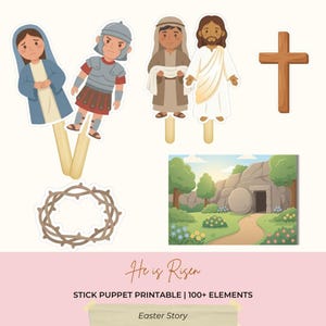 Holy Week Story Puppets Printable Bundle | Easter Bible Craft for Kids ...