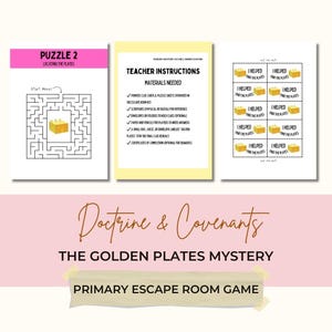 Come Follow Me 2025 | Doctrine and Covenants Primary Escape Room, LDS Primary Printable Activity, Family Home Evening 2025 Game