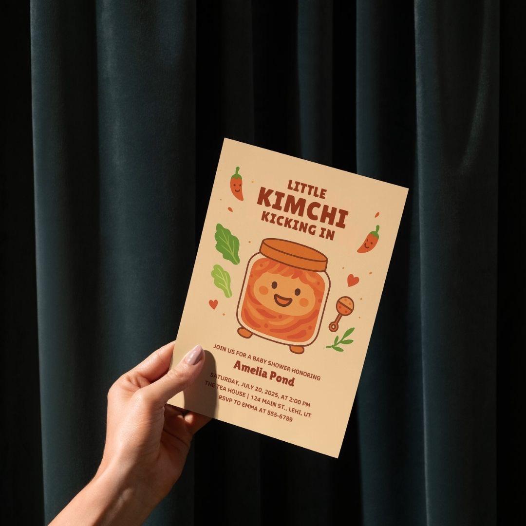 Littlekumchie Little Kimchi Baby Shower Invitation | Korean Baby Shower, Asian Baby ...