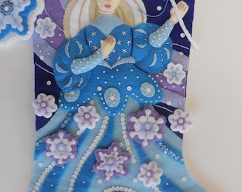 Finished Christmas Stocking - Snow Princess