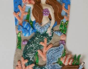 Finished Christmas Stocking - Sea Princess