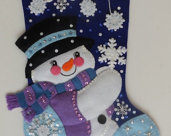 Finished Christmas Stocking - Let It Snow