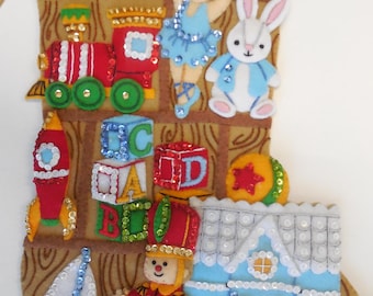 Hand-Sewn Felt Christmas Stocking: Toyland Treasures, 18" Bucilla Kit Stocking