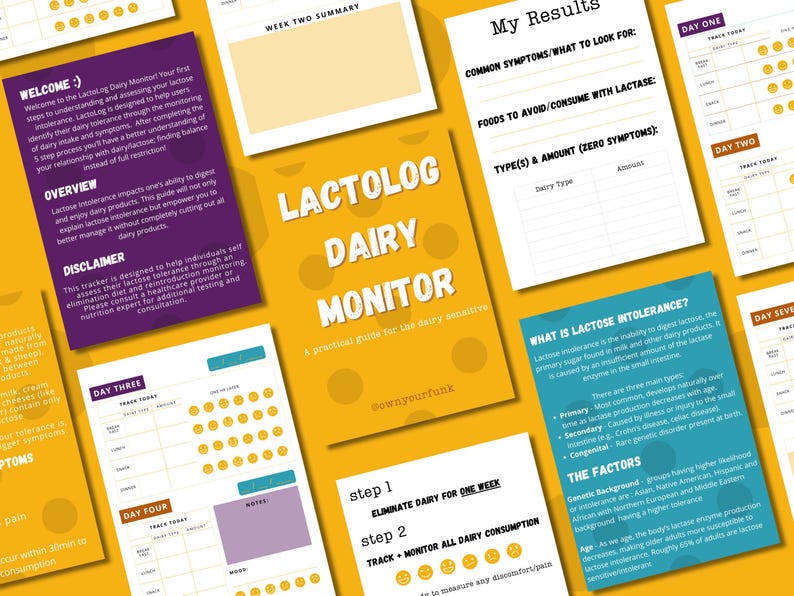 Manage Lactose Intolerance | Lactose/dairy Tracker | 14-day Diet ...