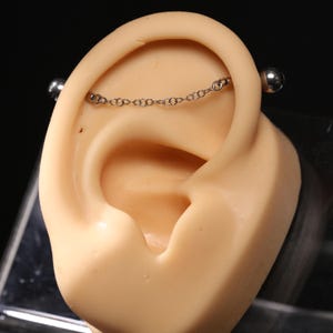 14G Chain/Ear Bridge Piercing/Industrial Barbell Piercing/Cartilage Earring Stand Jewelry 40mm