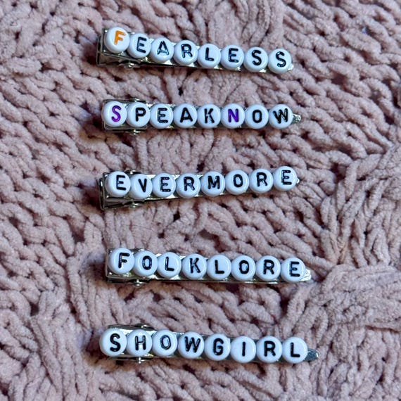Bead & Button Barrette Hair Clips Taylor Swift Album Names  display picture 1