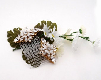 スワロフスキー ブロッサム ブライダル ヘアコームのセット