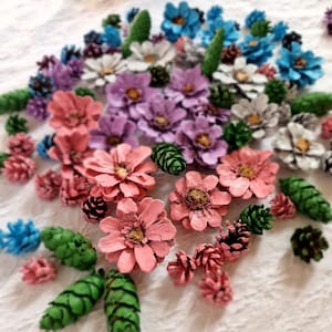 Pine cones flower Pine cones wreath Colored pine cones natural pine cones easy to made wreath