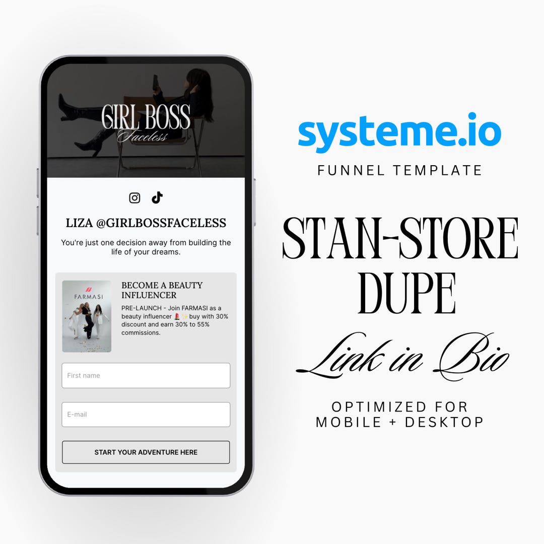 Link in Bio, Stan Store Dupe, Systeme Io Template, Online Store, Stan ...