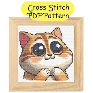 Pattern for cross-stitch "Enthusiastic cat" PDF, Patterns for cross-stitch, Instant download, Pattern for cross-stitch in PDF format