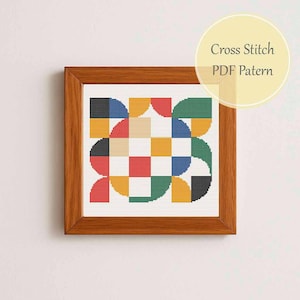 Abstract Geometric Cross Stitch Pattern,  Abstract Design, Minimalistic Ornament Pattern, PDF stitch, EASY pattern, Modern x-stitch Pattern