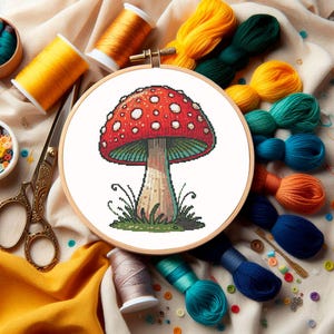 DIY Cross-Stitch Pattern for Fly Agaric Design, Patterns for cross-stitching, Instant download, Pattern for cross-stitching in PDF format