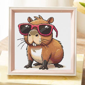 Cool Capybara Stitching Chart – DIY Cross Stitch Embroidery, Patterns for cross-stitching,  Pattern for cross-stitching in PDF format