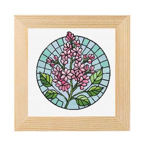 Cross-Stitch Pattern: Elegant Lilac Twig Design, Patterns for cross-stitching, Instant download, Pattern for cross-stitching in PDF format