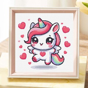 Handmade Cross-Stitch Pattern: Magical Unicorn in Love