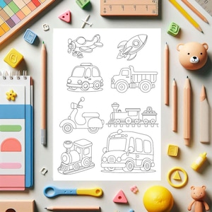 刺繍パターン子供用車、DIY刺繍、印刷可能なスティックとステッチ、手作りギフト、刺繍テンプレート、刺繍PDF