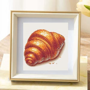French Croissant Cross-Stitch Pattern - Fun Food Design