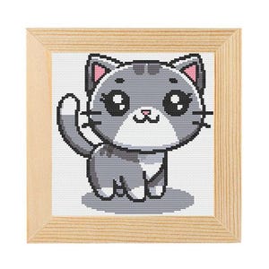 Pattern for cross-stitching "Gray cat", Patterns for cross-stitching, Instant download, Pattern for cross-stitching in PDF format