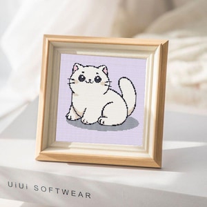 Pattern for cross-stitching " Little white cat", Patterns for cross-stitching, Instant download, Pattern for cross-stitching in PDF format